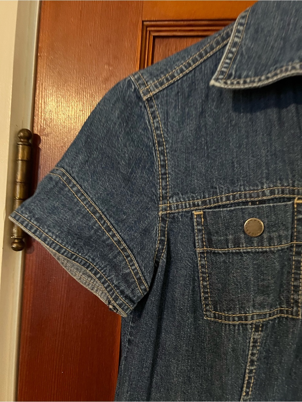 Vintage Tommy Hilfiger Y2K Denim Button Front Shirt Dress Size 2 - Picture 4 of 11